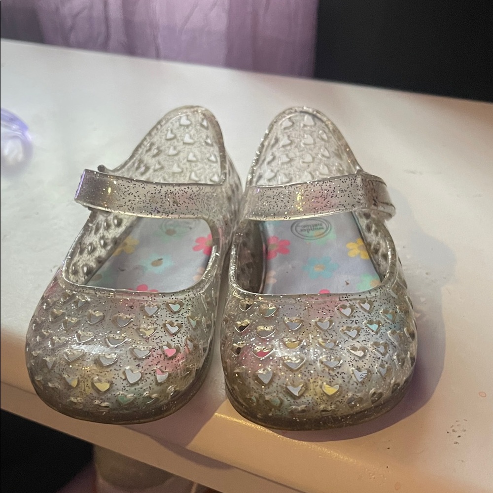Wonder Nation Silver Glitter Kids Dress Shoes